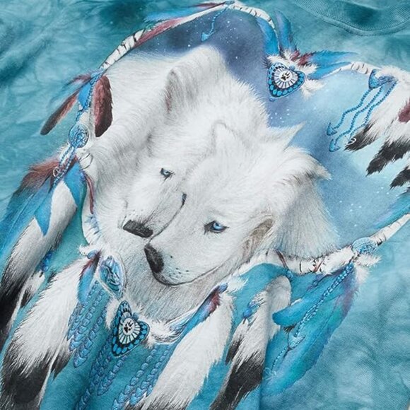 The Mountain Men's Vintage 100% Cotton Wolf Heart Classic T-Shirt Size XL - Picture 2 of 13